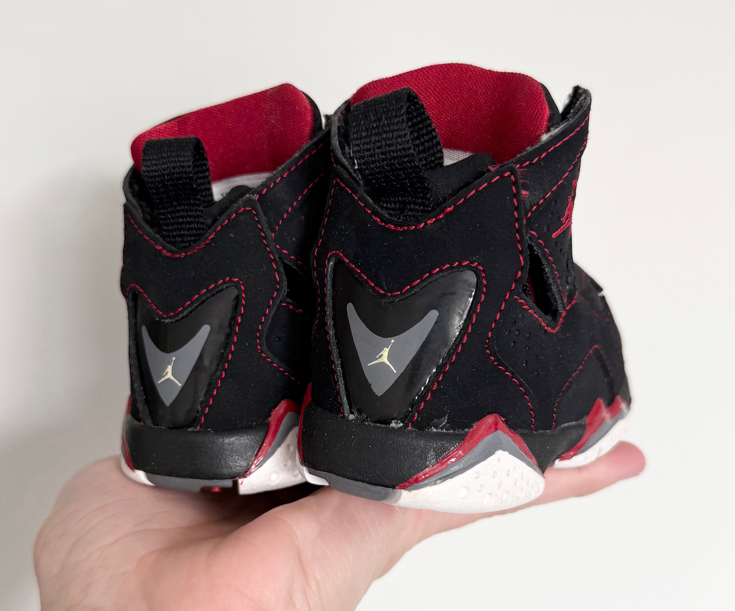 Jordan True Flight Black & Red High Top Lace Up Sneakers (3)