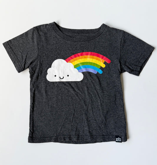 Whistle & Flute Dark Grey Cloud & Rainbow T-Shirt (5-6 Years)