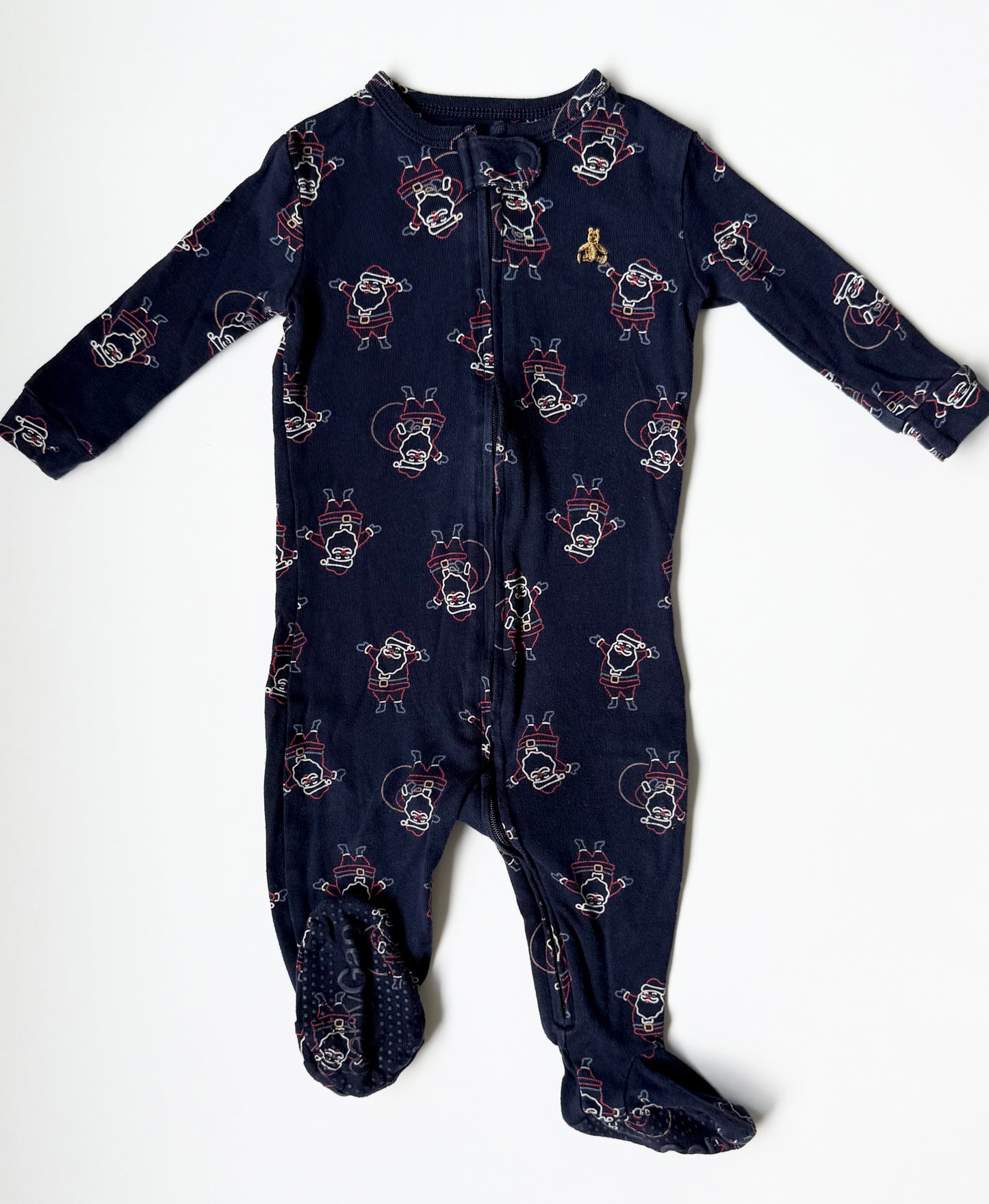 Baby Gap Navy Santa Outlines Sleeper (6-12 Months)