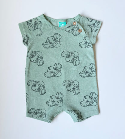 Disney Baby The Lion King Simba Green Terry Romper (3-6 Months)