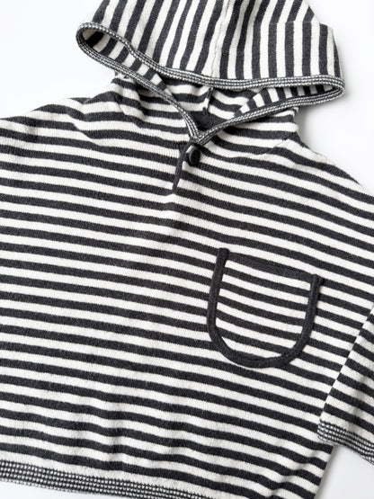Zara Black & White Fuzzy Striped Hoodie (9-12 Months)
