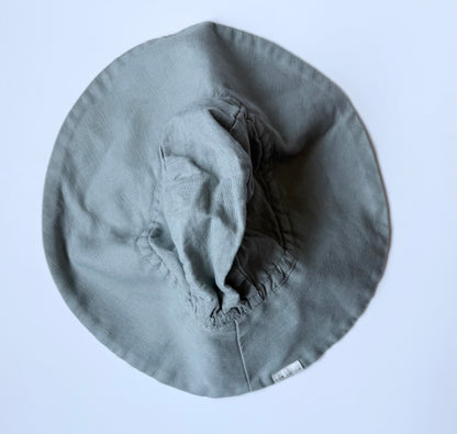 UMM Anissa & Co Light Grey Linen Sun Hat (12-18 Months)