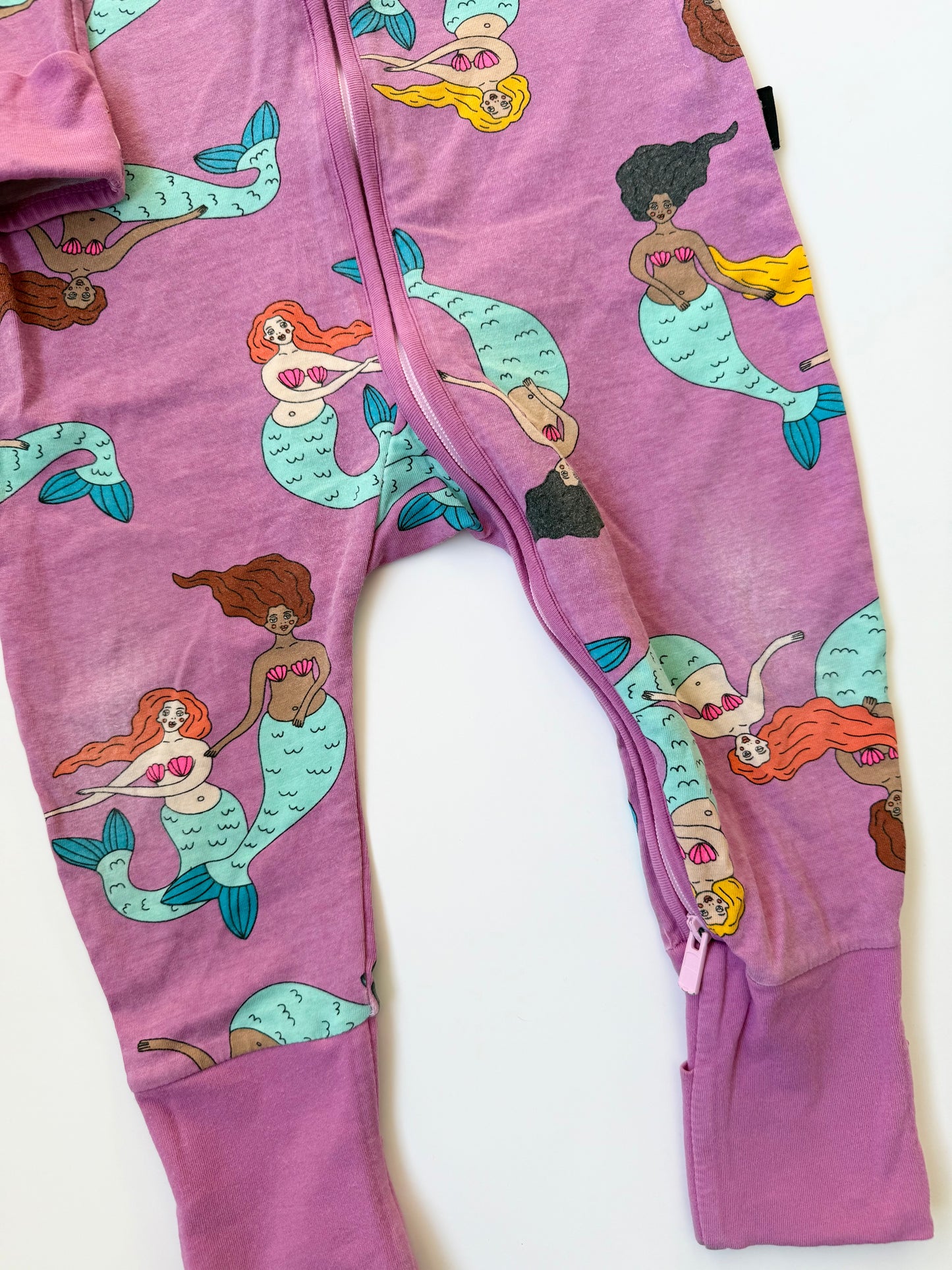Bonds Wondersuit Purple Mermaids Sleeper Romper (6-12 Months)