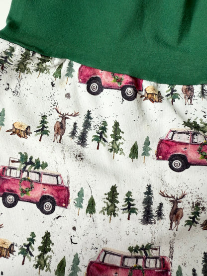 Rascal & Rebelle Green Christmas Tree Car Grow With Me Pants (12 Months - 3T)