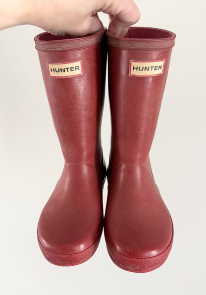 Hunter Dark Red Rubber Boots (UK10)