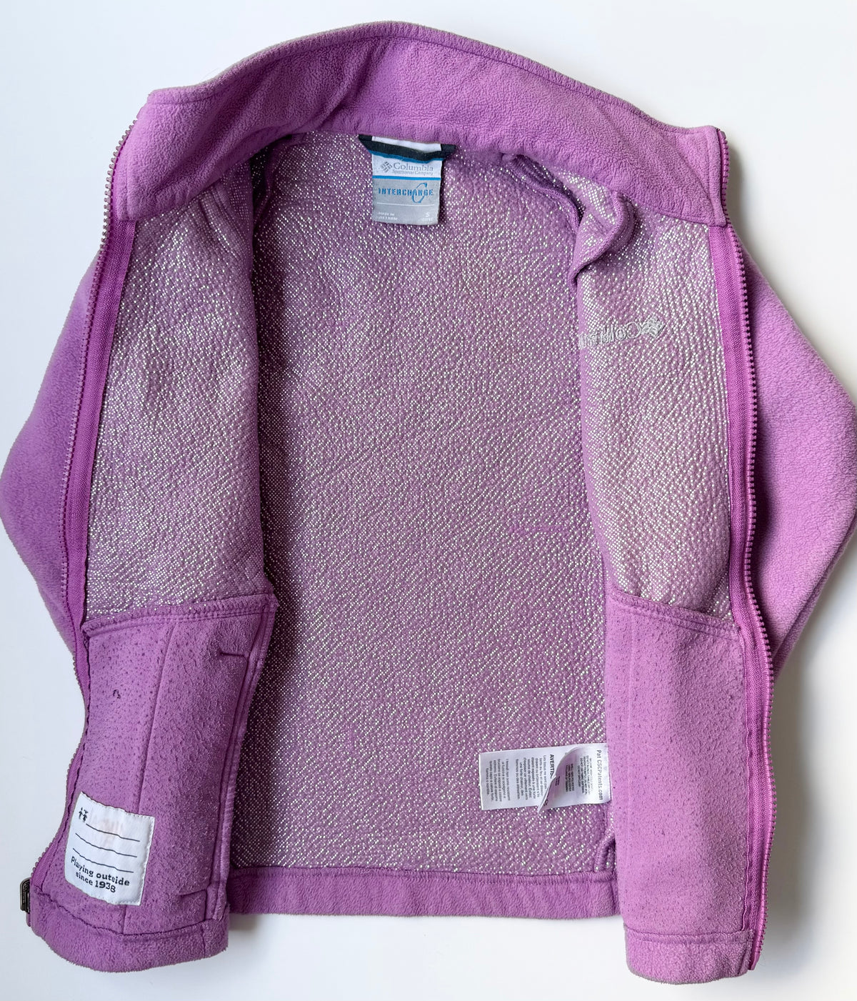 Columbia Purple Sparkle Interior Fleece Zip Up (7/8 Years)