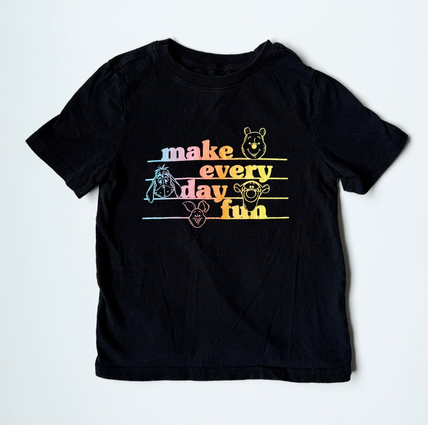 Old Navy x Disney Winnie the Pooh Black & Neon “Make Every Day Fun” T-Shirt (4T)