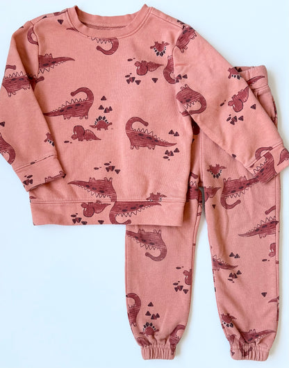 Old Navy Orange Dinosaur Sweater & Pants Set (3T)
