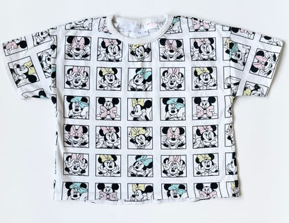 Zara x Disney White Minnie AOP T-Shirt (2-3 Years)