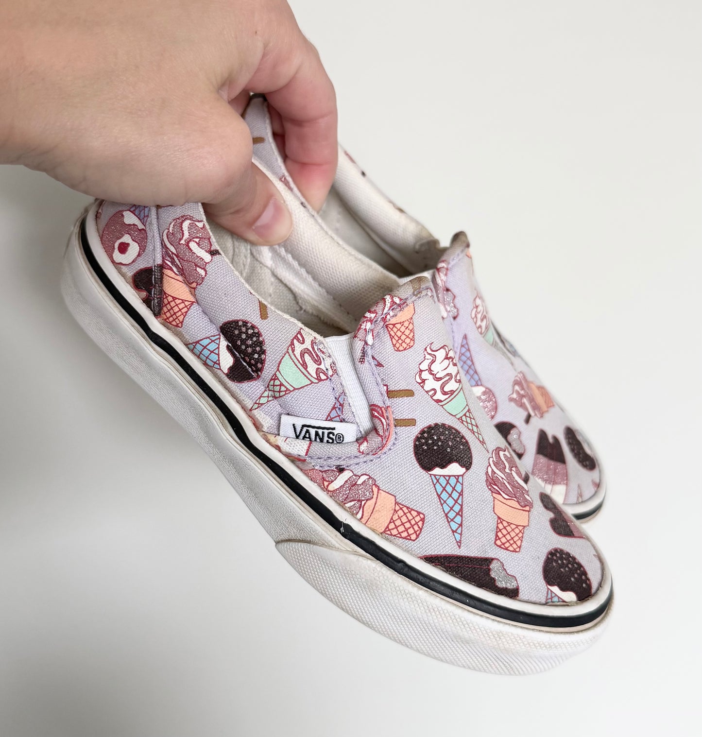Vans Purple Sparkle Ice Cream Slip On Sneakers (12)