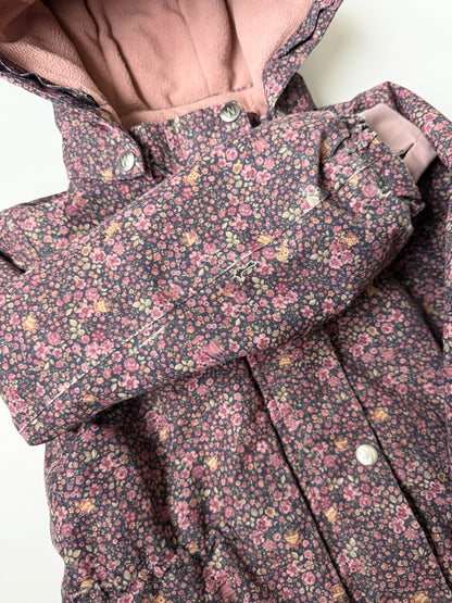 Wheat Deep Blue Flowers Mathilde Tech Jacket & Navy Ski Pants Sal Two Piece Set (4 Years)