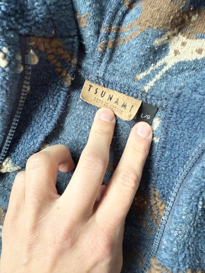 Tsunami Navy & Horses Sherpa Bunting Suit (18-24 Months)