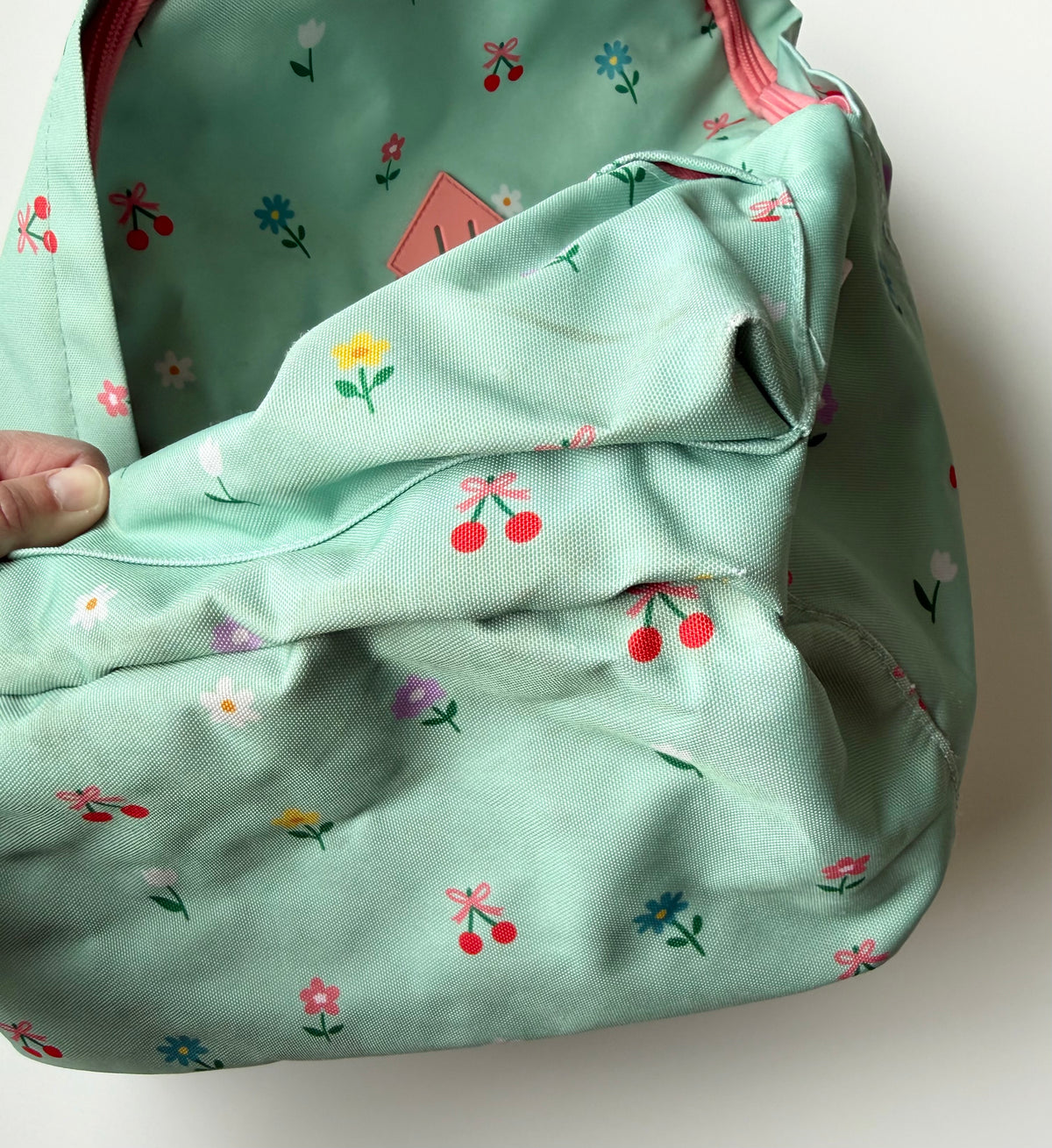 Wonder Co Green & Pink Floral Backpack & Matching Lunch Kit