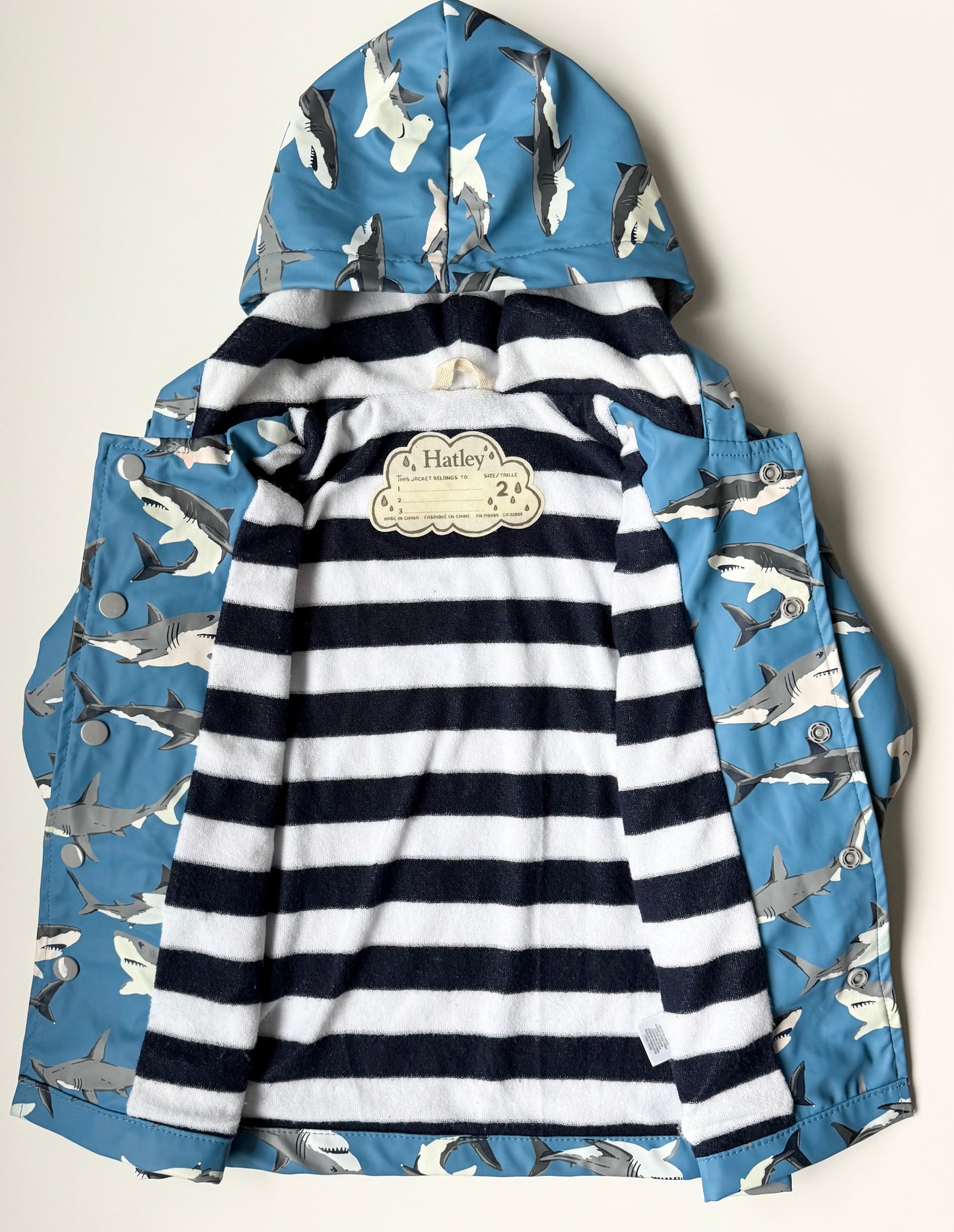 Hatley Blue Sharks Rain Jacket (2T)