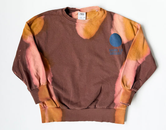 Zara Brown & Orange Tie Dye “Dans Le Desert” Crewneck Sweater (3-4 Years)