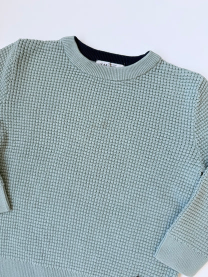 H&M Light Green Textured Sweater (2-4 Years)
