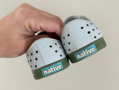 Native Light Blue & Green Trim Jefferson Slip Ons (C8)