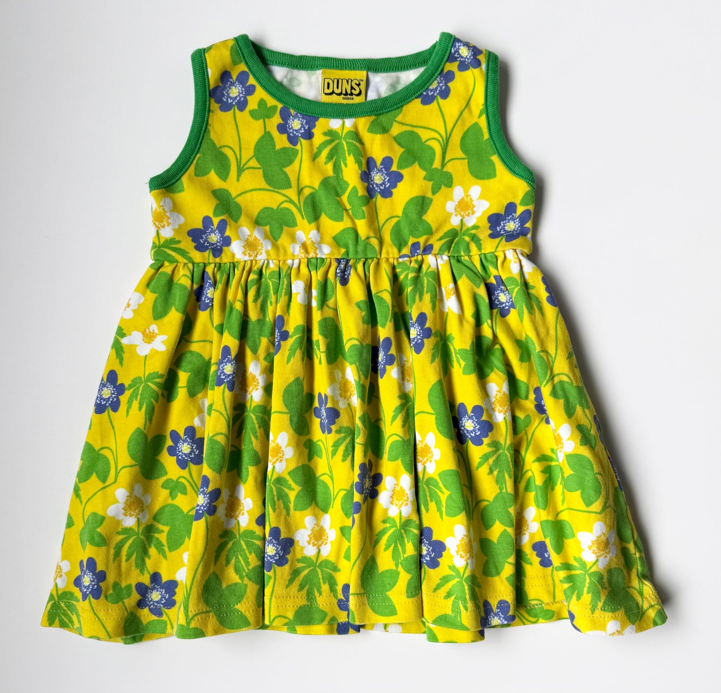 Duns Sweden Yellow & Green Floral Tank Dress (12-18 Months)