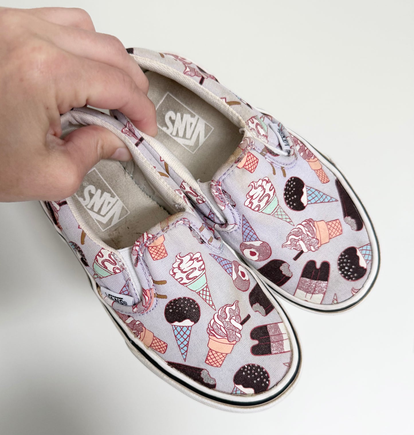 Vans Purple Sparkle Ice Cream Slip On Sneakers (12)