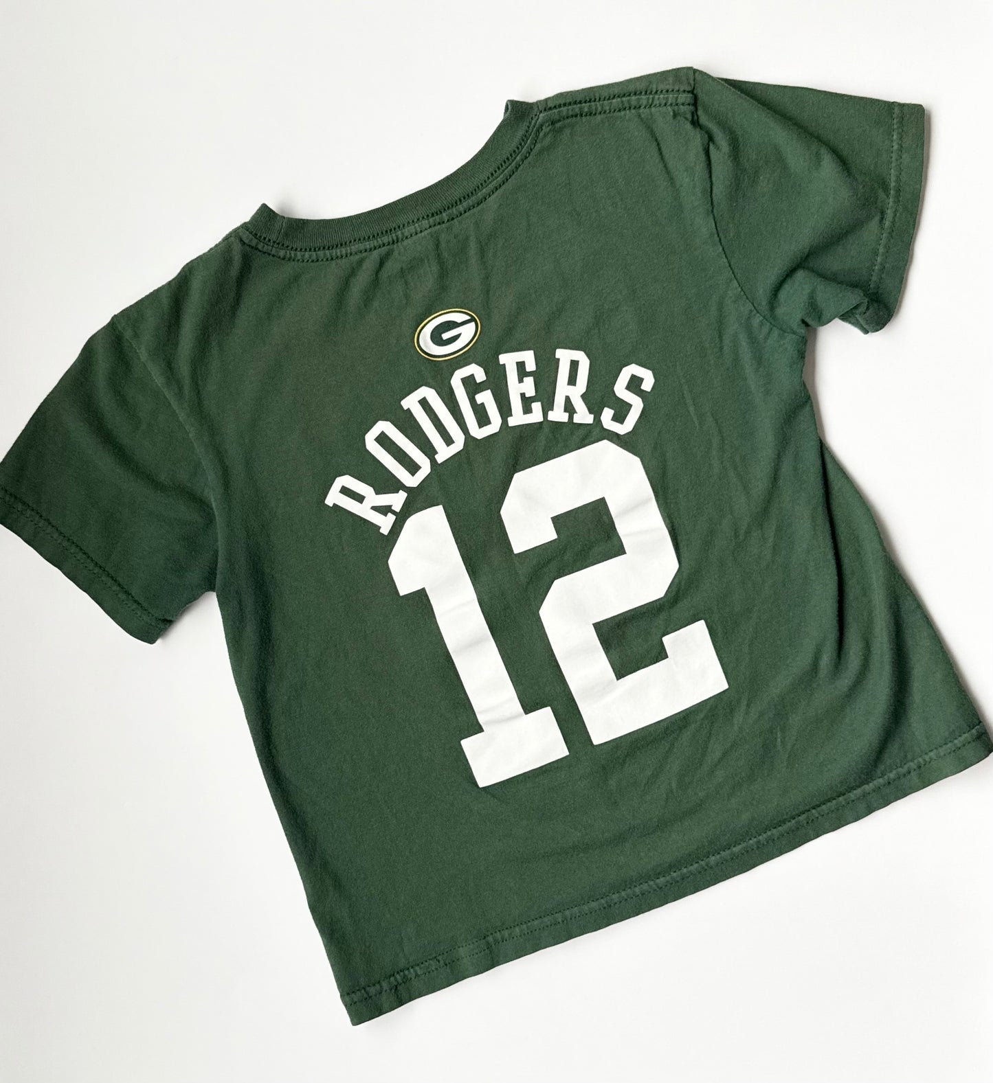 Green Bay Packers “12 Rodgers” Green Football T-Shirt (5/6 Years)