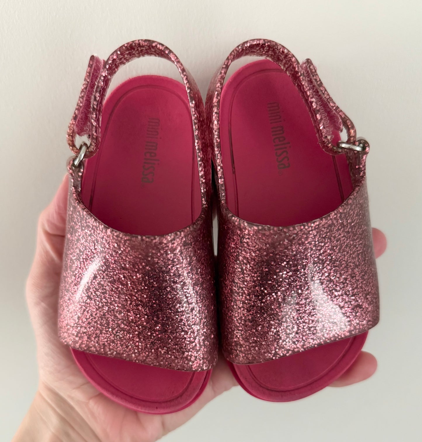 Mini Melissa Pink Sparkle Beach Slide Sandal (7)
