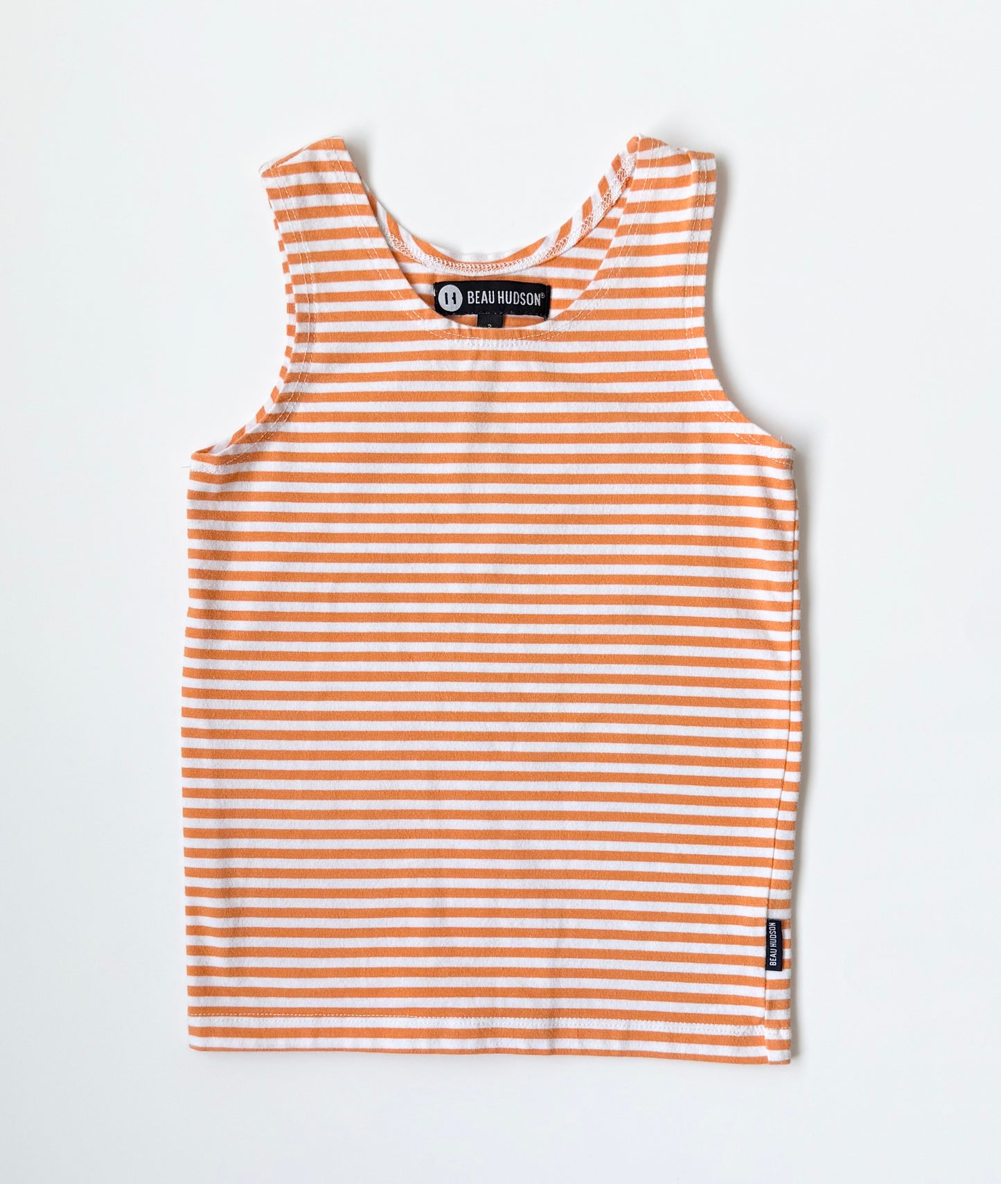Beau Hudson Orange & White Stripped Tank Top (3T)