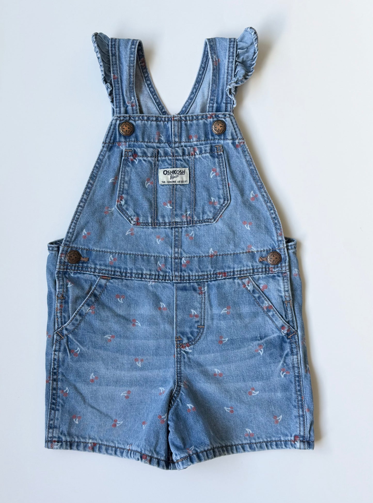 OshKosh Jean Cherry Shorty Overalls (3T)