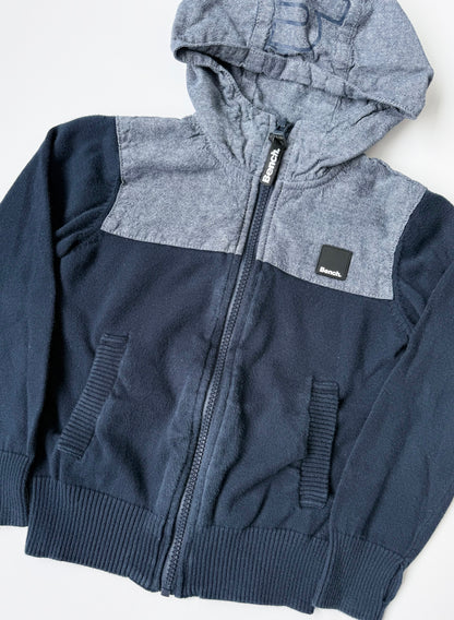 Bench Blue Knit Zip Up Hoodie (3/4 Years)