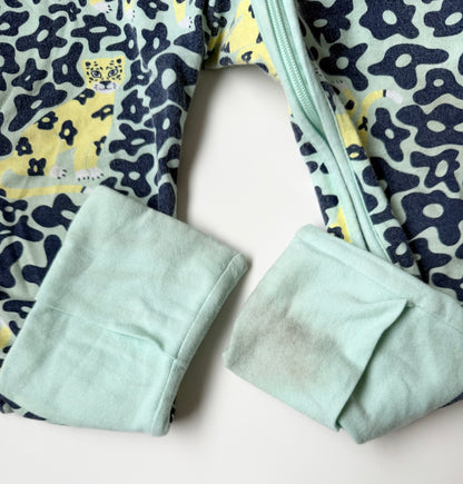 Bonds Wondersuit Blue Cheetahs Sleeper Romper (12-18 Months)