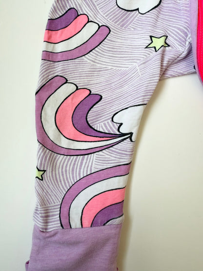 Bonds Wondersuit Purple Cloud & Rainbow Sleeper Romper (3-6 Months)