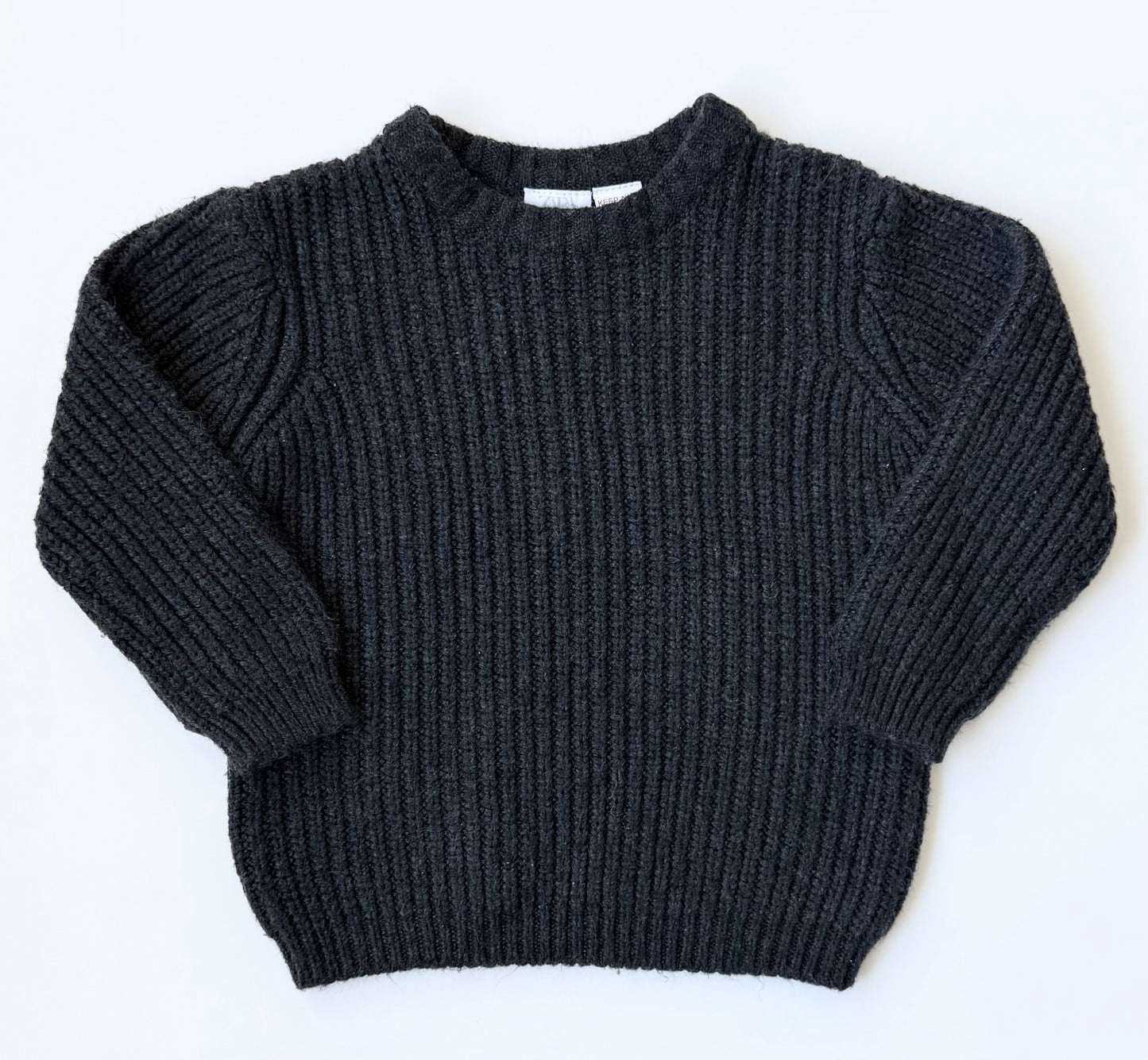 Zara Black Ribbed Knitted Sweater (2-3 Years)