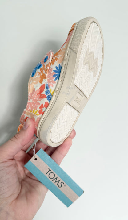 Toms Orange Tropical Floral Velcro Sneakers - New (6)