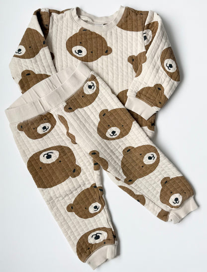 H&M White Bears Quilted Sweater & Pants Set (2-3 Years)