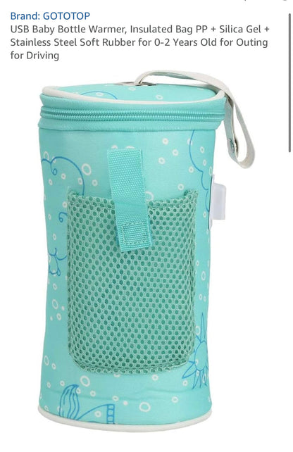 USB Baby Bottle Warmer - Blue Doodle