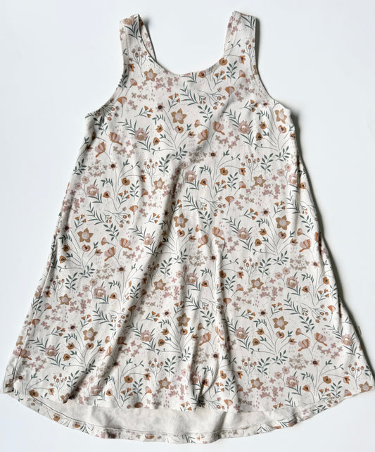 Jax & Lennon Light Beige Floral Crossback Tank Dress (3/4 Years)