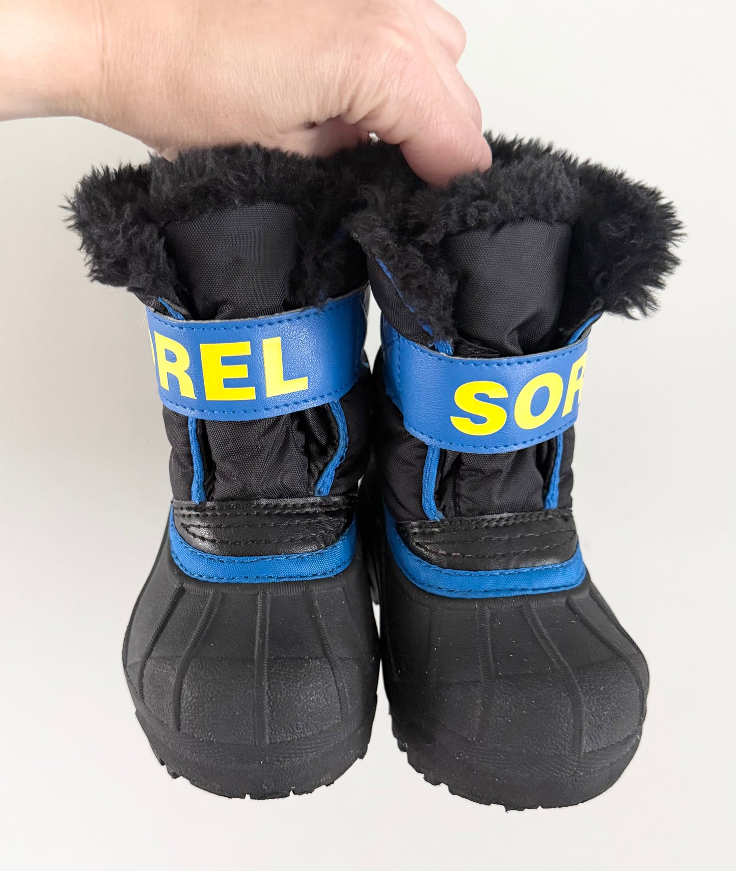 Sorel Black/Blue/Yellow Snow Commander Winter Boots (6)