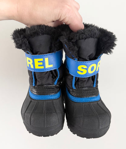 Sorel Black/Blue/Yellow Snow Commander Winter Boots (6)
