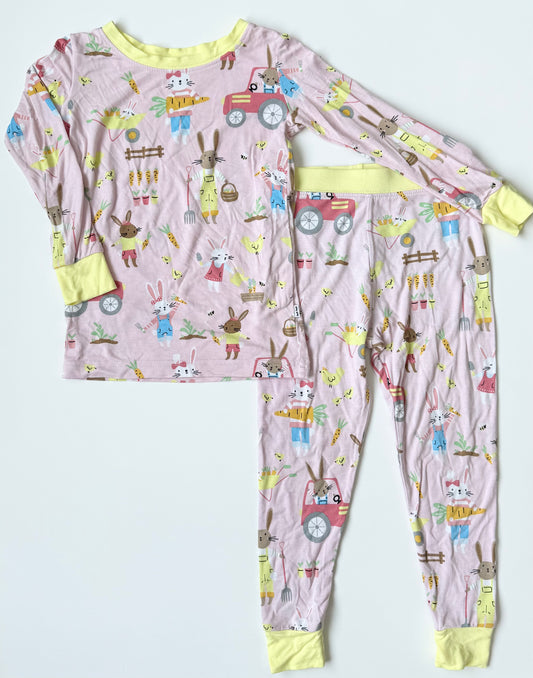 Little Sleepies Hop To It Pink Bunnies Two Piece PJ Set (18-24 Months)