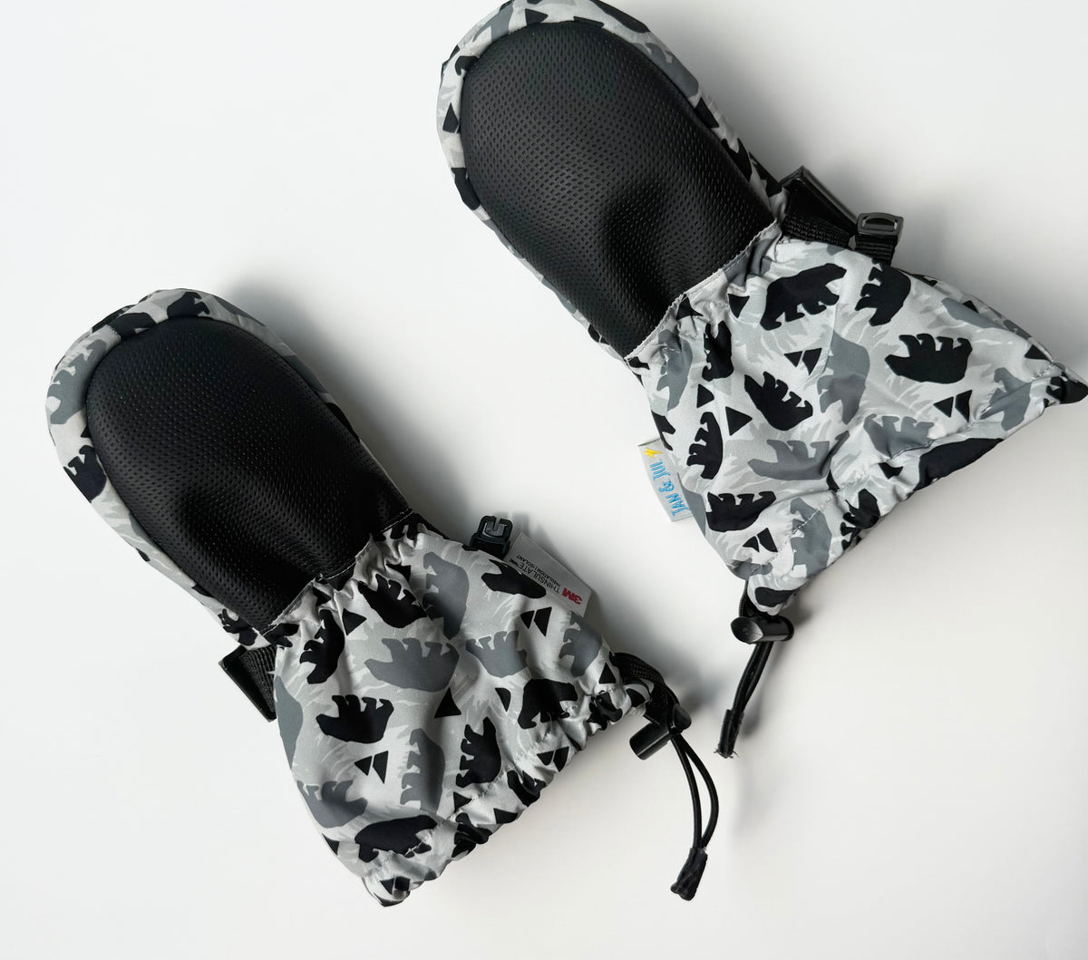 Jan & Jul Grey Bears Toasty Dry Mittens (0-2 Years)