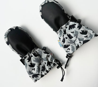Jan & Jul Grey Bears Toasty Dry Mittens (0-2 Years)