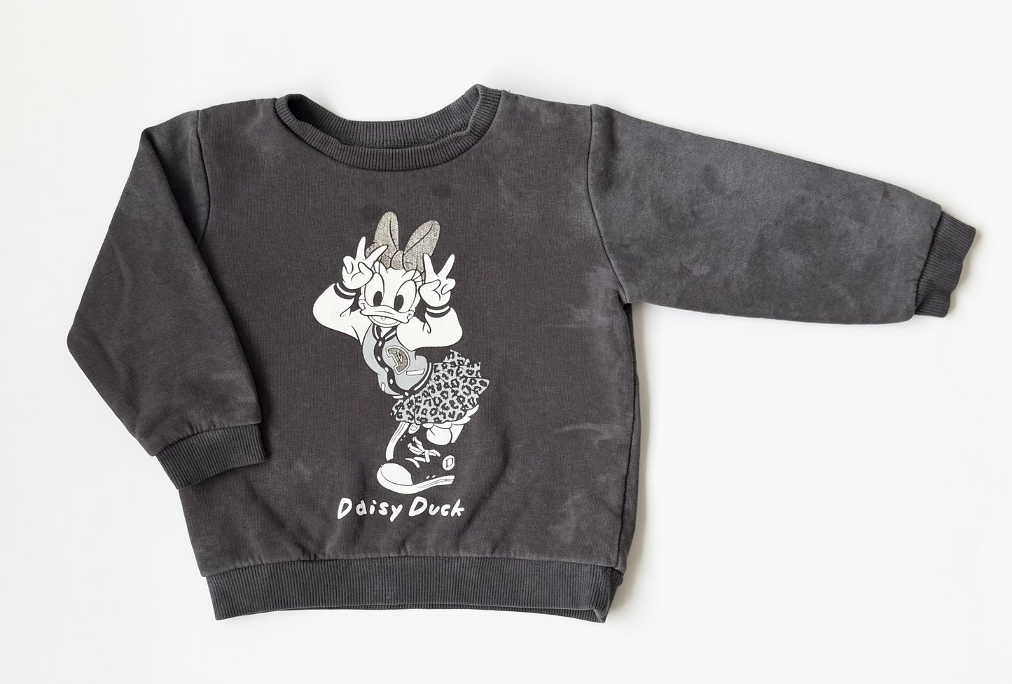 Disney Grey Marbled Acid Washed Daisy Duck Rebel Sweater (18 Months)