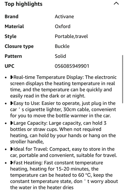 Baby Bottle Heated Bag - Grey