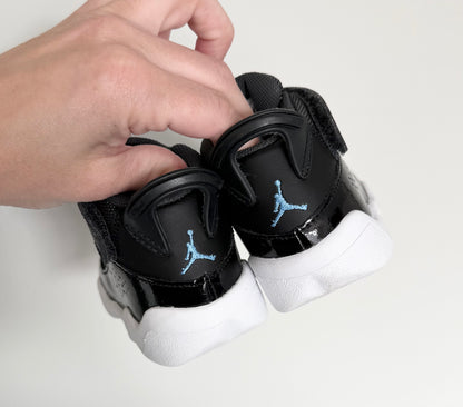 Jordan 6 Rings Shiny Black & Baby Blue High Top Stretch Lace & Velcro Sneakers (5)