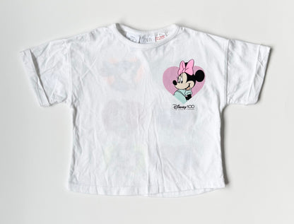 Zara x Disney 100 Minnie Mouse & Friends Hearts White T-Shirt (2-3 Years)