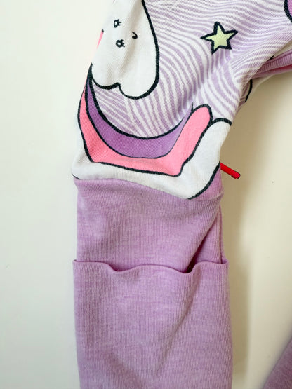Bonds Wondersuit Purple Cloud & Rainbow Sleeper Romper (3-6 Months)
