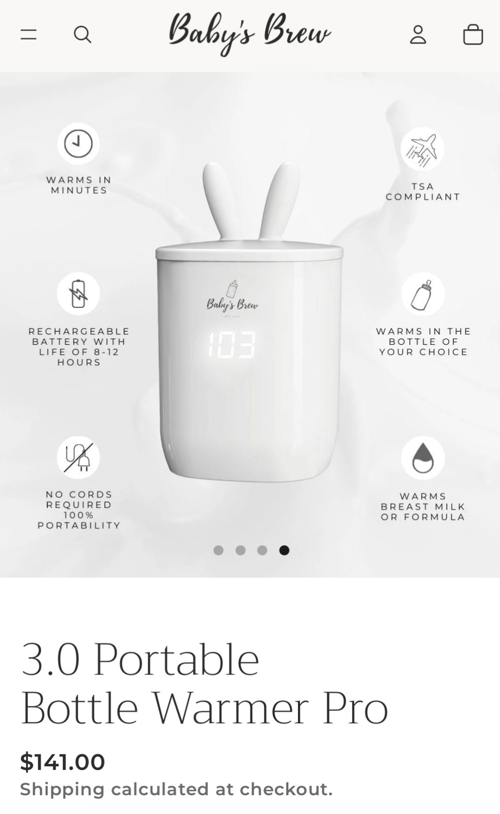 Baby’s Brew Portable Bottle Warmer