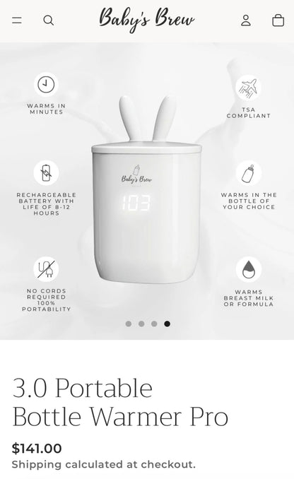 Baby’s Brew Portable Bottle Warmer