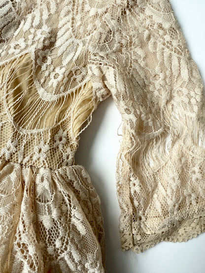 Trish Scully Heirloom Bella Rafaela Champagne Lace Dress (3T)