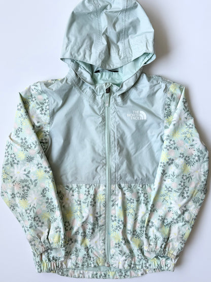The North Face Light Green Floral Zipline Windbreaker Rain Jacket (6T)