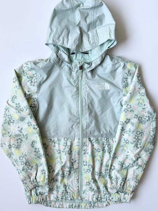 The North Face Light Green Floral Zipline Windbreaker Rain Jacket (6T)